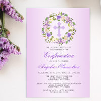 Aquarelle Florale CONFIRMATION Lavande violette
