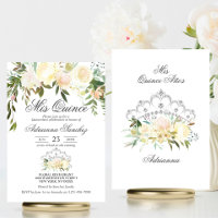 Aquarelle Florale Crème rose Ivory Quinceañera