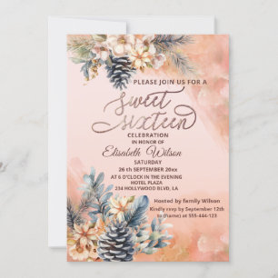 Invitation Aquarelle florale d'automne/d'hiver