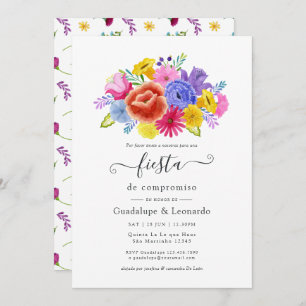 Invitation Aquarelle Florale Espagne Fiesta Party