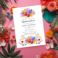 Aquarelle Florale espagnole Fiesta Quinceañera