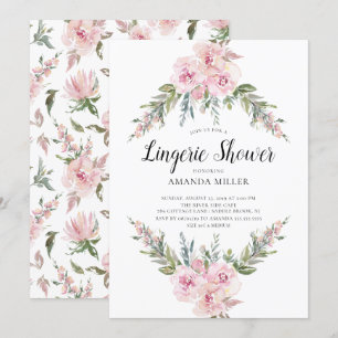 Invitation Aquarelle florale Lingerie nuptiale
