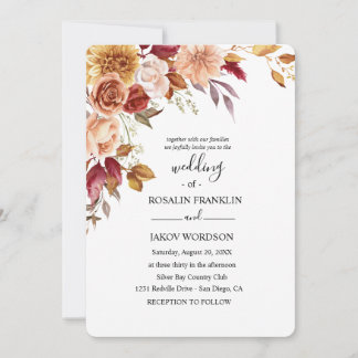 Invitation aquarelle florale mariage