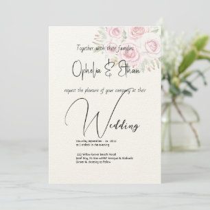 Invitation Aquarelle florale mariage de typographie moderne