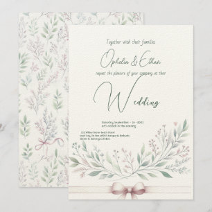 Invitation Aquarelle florale mariage de typographie moderne