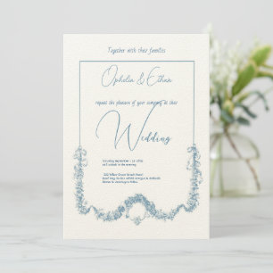 Invitation Aquarelle florale mariage de typographie moderne