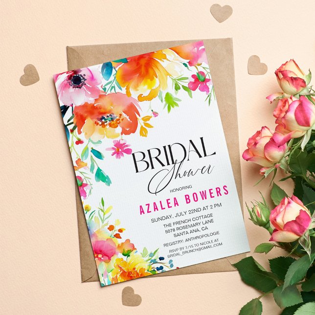 Invitation aquarelle florale pour tout événement (Créateur téléchargé)