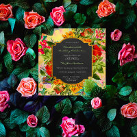 Aquarelle Florale Printemps Baroque Or d'anniversa