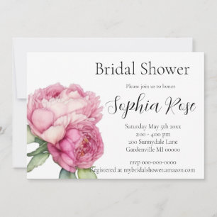 Invitation Aquarelle florale rose pis rose roses roses