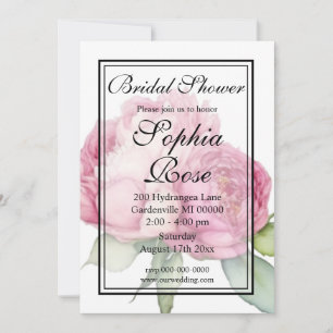 Invitation Aquarelle florale rose pis rose roses roses