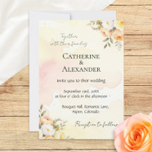 Aquarelle florale rustique Mariage chic