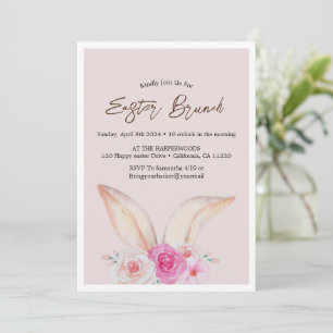 Invitation Aquarelle florale simple chasse aux oeufs de brunc