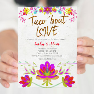 Invitation Aquarelle florale Taco sur l'amour COUPLES DOUCHE