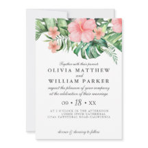 Aquarelle florale tendance Mariage vert tropical