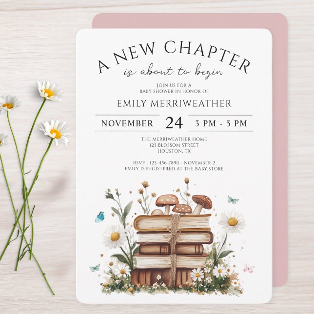 Invitation Aquarelle Florale Un nouveau Baby shower de chapit (Créateur téléchargé)