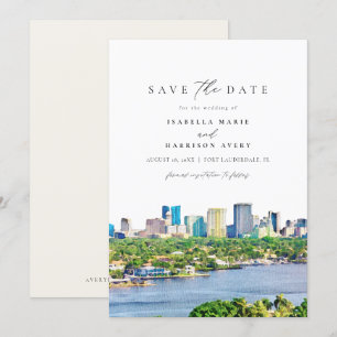 Invitation Aquarelle Fort Lauderdale Floride Enregistrer la d