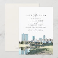 Aquarelle Fort Worth Texas Skyline Enregistrer la