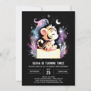 Invitation Aquarelle Fun Tiger Anniversaire