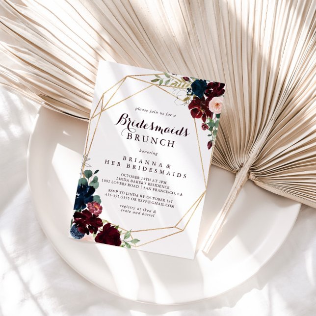 Invitation Aquarelle géométrique Bridesservatrices Brunch Dou (Créateur téléchargé)