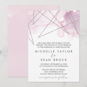 Invitation Aquarelle géométrique   Brouiller le Mariage offic