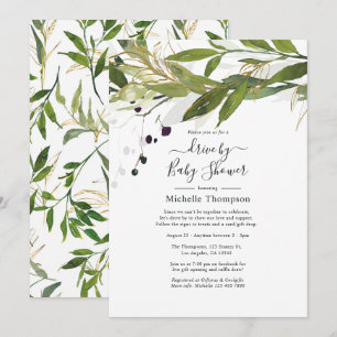 Invitation Aquarelle Green Drive Par la nuptiale ou le Baby s