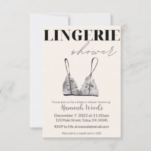 Invitation Aquarelle gris Douche Lingerie