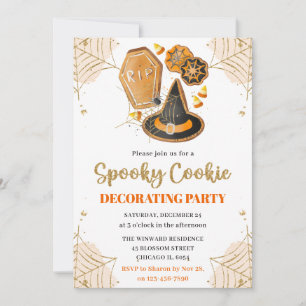 Invitation Aquarelle Halloween Cookie Décoration Party