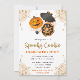 Invitation Aquarelle Halloween Cookie Décoration Party