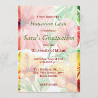 Aquarelle Hibiscus Fleurs Hawaiian Luau Sweet 16