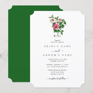 Invitation Aquarelle Hibiscus Tropical Mariage d'été