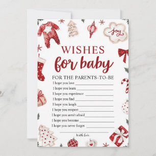 Invitation Aquarelle hiver voeux de Noël pour le jeu bébé