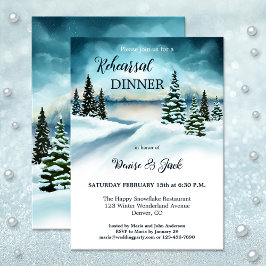 Invitation Aquarelle hiver Wonderland Pine Dîner de répétitio