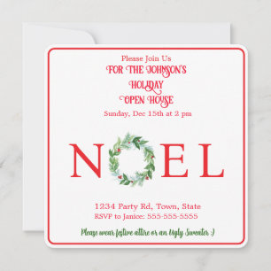 Invitation Aquarelle Hiver Wreath PERSONNALISER