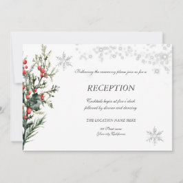 Invitation Aquarelle Holly Berry Réception de verdure