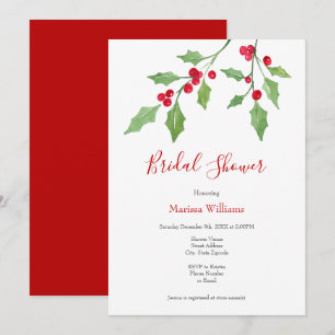 Invitation Aquarelle Holly Sprigs