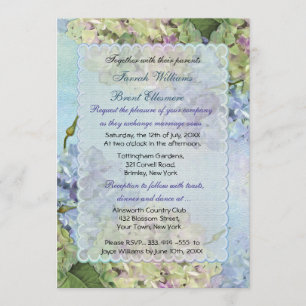 Invitation Aquarelle Hydrangea Floral Mariage