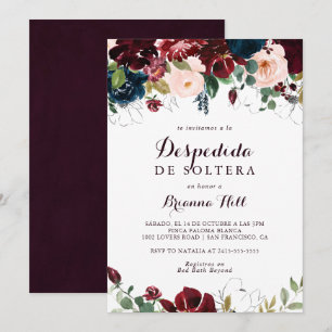 Invitation Aquarelle Illustré automne Fête des mariées espagn
