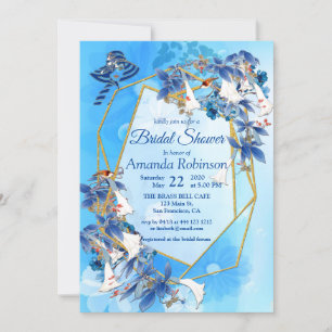Invitation Aquarelle illustrée Fête des mariées à fleur de lu
