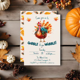 Invitation Aquarelle irrégulière Turquie Thanksgiving
