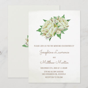 Invitation Aquarelle ivoire Peony Mariage floral