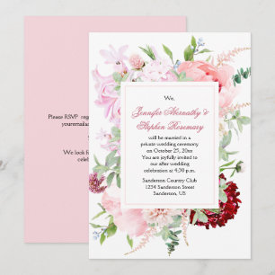 Invitation Aquarelle Jardin Fleurs Réception de mariage seule