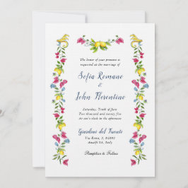 Invitation Aquarelle jardin méditerranéen fleuri