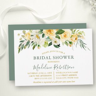 Invitation Aquarelle Jaune Fête des mariées d'or Sage Floral