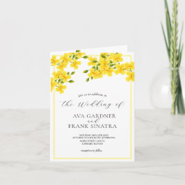 Invitation Aquarelle Jaune Jardin Floral Avec Mariage Photo