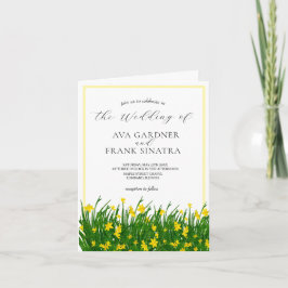 Invitation Aquarelle Jaune Jardin Floral Avec Mariage Photo