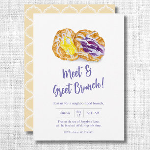 Invitation Aquarelle Jelly Danishes Quartier Brunch