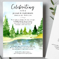 Aquarelle Lac en bois Célébration du poème de vie