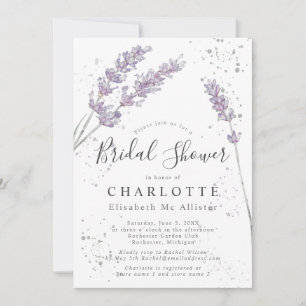 Invitation Aquarelle lavande élégante douche nuptiale