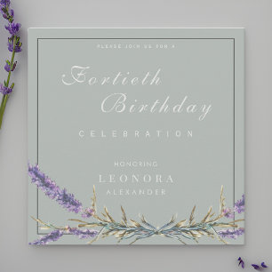Invitation Aquarelle Lavande Fleur N'IMPORTE QUEL Jour