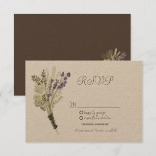 Invitation Aquarelle Lavande Russe Botanique Kraft RSVP